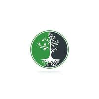 Tree Roots vector logo design. Vector tree with roots logo element.