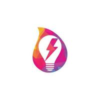 Creative Bulb thunder heart shape concept logo design vector. Fast Bulb logo template. icon symbol. Thunder Light Bulb Lamp Logo Template Illustration Design vector