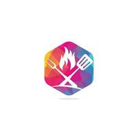 Hot Grill Logo Templates. Grill logo design vector