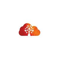 Diseño de logotipo de concepto de forma de nube de árbol de ajedrez. diseño de logotipo de vector de árbol verde. logotipo del árbol