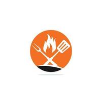 Hot Grill Logo Templates. Grill logo design vector