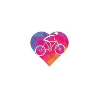 diseño de logotipo vectorial de concepto de forma de corazón de bicicleta. tienda de bicicletas identidad de marca corporativa. logotipo de bicicleta. vector