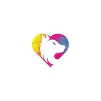 Wolf heart shape concept Logo Design. Modern professional wolf logo design. Wolf head logo vector