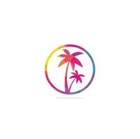 Tropical beach and palm tree logo design. Creative simple palm tree vector logo design. Beach logo