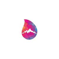 Mountain drop shape concept Logo Template Vector Illustrator.