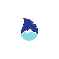 Mountain drop shape concept Logo Template Vector Illustrator.