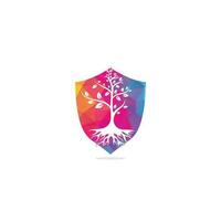 diseño de logotipo vectorial de raíces de árbol. árbol vectorial con elemento de logotipo de raíces. vector