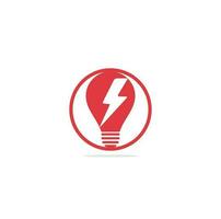 Creative Bulb thunder logo design vector. Fast Bulb logo template. icon symbol. Thunder Light Bulb Lamp Logo Template Illustration Design vector