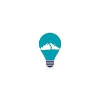 Creative road journey logo design. Road logo vector design template. Mountain road bulb shape concept logo. Mountain road journey logo