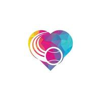 Tennis ball heart shape concept logo. Tennis logo design vector