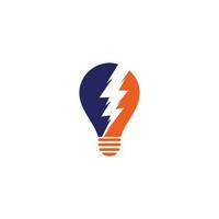 Creative Bulb thunder logo design vector. Fast Bulb logo template. icon symbol. Thunder logo vector