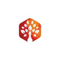 Chess tree logo design nature green strategy. Green tree vector logo design.