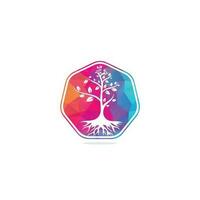 diseño de logotipo vectorial de raíces de árbol. árbol vectorial con elemento de logotipo de raíces. vector