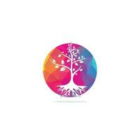 Tree Roots vector logo design. Vector tree with roots logo element.