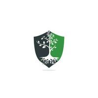 diseño de logotipo vectorial de raíces de árbol. árbol vectorial con elemento de logotipo de raíces. vector