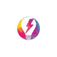 Creative Bulb thunder logo design vector. Fast Bulb logo template. icon symbol. Thunder Light Bulb Lamp Logo Template Illustration Design vector