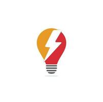 Creative Bulb thunder logo design vector. Fast Bulb logo template. icon symbol. Thunder Light Bulb Lamp Logo Template Illustration Design vector