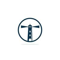 Lighthouse vector logo design. Lighthouse icon logo design vector template illustration.