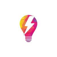 Creative Bulb thunder heart shape concept logo design vector. Fast Bulb logo template. icon symbol. Thunder Light Bulb Lamp Logo Template Illustration Design vector