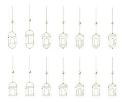 Ramadan traditional lantern. Islamic hanging lantern. Outline of religious lamp. vector