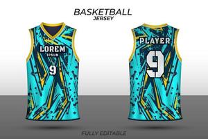 plantilla de diseño de camiseta de baloncesto. uniforme delante y detrás. vector de camiseta deportiva.