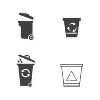 Iconos de basura, diseño de ilustraciones vectoriales vector