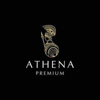 Goddess athena logo design icon template vector