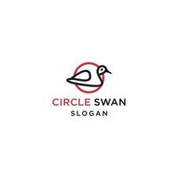 vector de diseño de icono de logotipo de cisne circular
