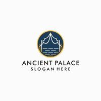 ancient palace logo icon design vector