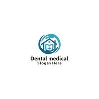 Dental clinic logo design icon template vector