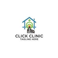 Click klinic logo design icon template vector