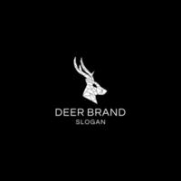 vector de icono de diseño de logotipo de cabeza de ciervo