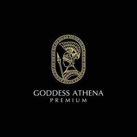 Goddess athena logo design icon template vector