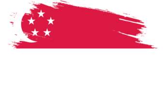 Singapore flag in grunge style png