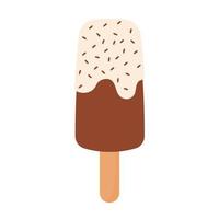 Choco Vanilla Popsicle Ice Cream with Chocolate Sprinkles Vector