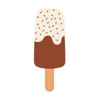 Choco Vanilla Popsicle Ice Cream with Chocolate Sprinkles Vector