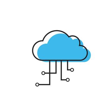 icono de vector de computación en la nube