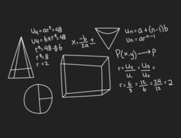 ilustración realista del fondo de la pizarra de matemáticas vector