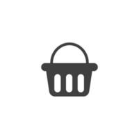 icono de vector de cesta, signo de compras en línea