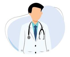 doctor wearing uniform and stethoscope. flat vector illustration for healthcare and medical services