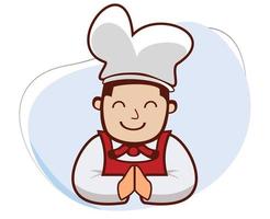 restaurant chef logo with friendly face. flat design vector