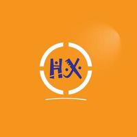 logotipo de texto hx vector