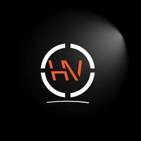 logotipo de texto hv vector