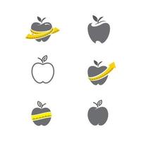 icono de diseño de vector de manzana saludable