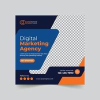 Digital marketing agency and corporate social media post template vector