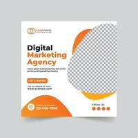 Digital marketing agency and corporate social media post template vector