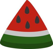 Watermelon slice, illustration, vector on a white background.