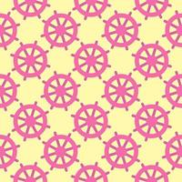 Wooden wheel,seamless pattern on yellow background. vector