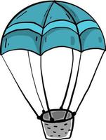 Blue air balloon, illustration, vector on a white background.