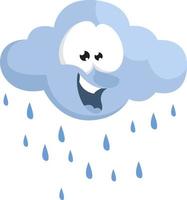 Rain from a cloud , illustration, vector on white background